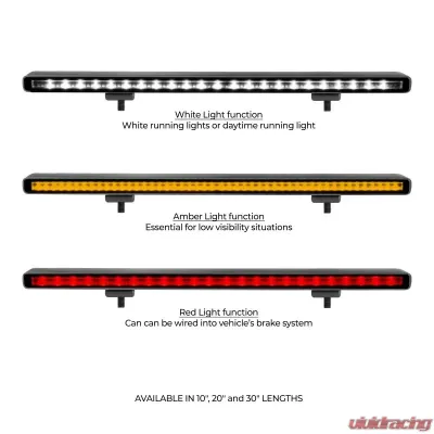 Go Rhino Flash Series Lights - 10" Single Multi Function Light Bar - 750001014CBS