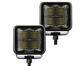 Go Rhino Blackout Series Lights - Pair of 2x2 Cube Flood Light Kit