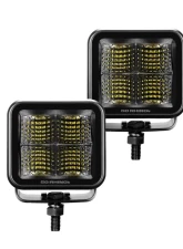 Go Rhino Blackout Series Lights - Pair of 2x2 Cube Flood Light Kit                                     - 750200321FCS - Image 3
