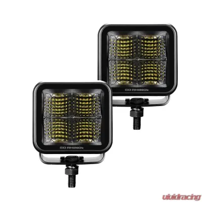 Go Rhino Blackout Series Lights - Pair of 2x2 Cube Flood Light Kit - 750200321FCS