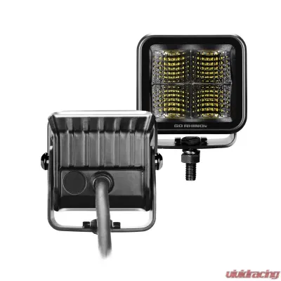 Go Rhino Blackout Series Lights - Pair of 2x2 Cube Flood Light Kit - 750200321FCS