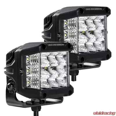 Go Rhino Bright Series Lights - Pair of 4x3 Sideline Cube Flood Light Kit - 750300323FCS
