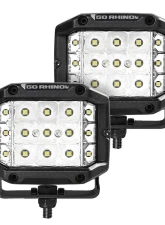 Go Rhino Bright Series Lights - Pair of 4x3 Sideline Cube Spot Light Kit                                     - 750300323SCS - Image 3