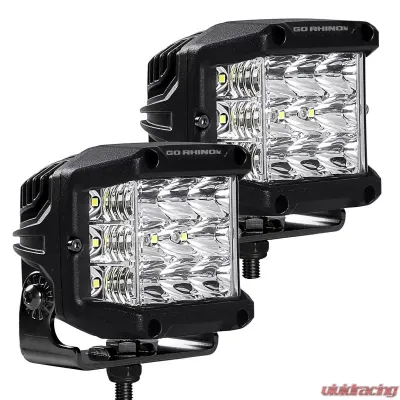 Go Rhino Bright Series Lights - Pair of 4x3 Sideline Cube Spot Light Kit - 750300323SCS