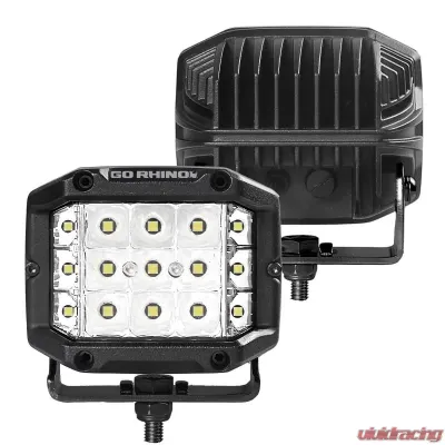 Go Rhino Bright Series Lights - Pair of 4x3 Sideline Cube Spot Light Kit - 750300323SCS
