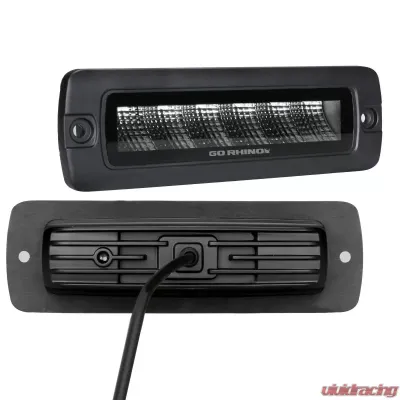 Go Rhino Blackout Series Lights - Pair of Sixline Flood Light Kit - Flush Mount - 750300621FBF