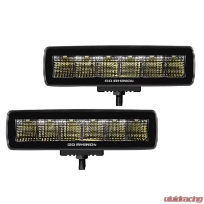 Go Rhino Blackout Series Lights - Pair of Sixline Flood Light Kit - 750300621FBS