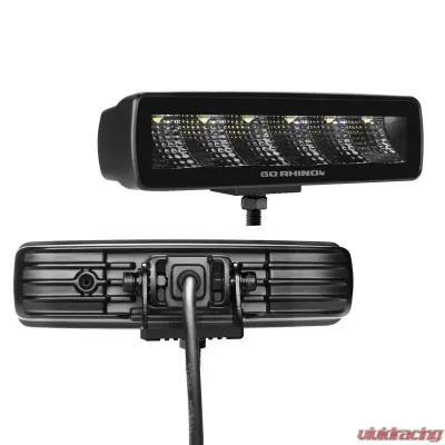 Go Rhino Blackout Series Lights - Pair of Sixline Flood Light Kit - 750300621FBS