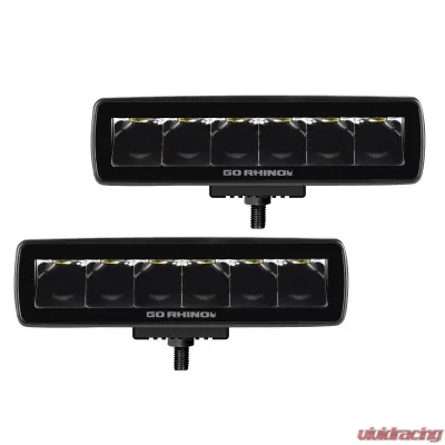 Go Rhino Blackout Series 750300621SBS Sixline LED Spot Light Kit - Black, Universal Fit - 750300621SBS