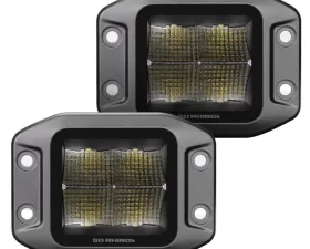 Go Rhino Blackout Series Lights - Pair of 3x3 Cube Flood Light Kit - Flush Mount