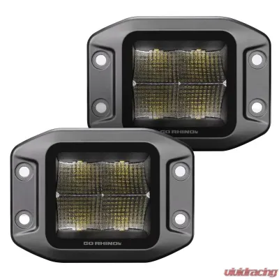 Go Rhino Blackout Series 3x3 Cube LED Flood Light Kit - Flush Mount, Black, 40W - 750400321FCF