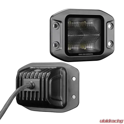 Go Rhino Blackout Series 3x3 Cube LED Flood Light Kit - Flush Mount, Black, 40W - 750400321FCF