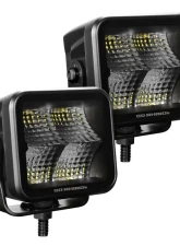 Go Rhino Blackout Series Lights - Pair of 3x3 Cube Flood Light Kit                                     - 750400321FCS - Image 2