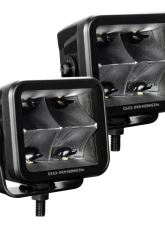 Go Rhino Blackout Series Lights - Pair of 3x3 Cube Spot Light Kit                                     - 750400321SCS - Image 3