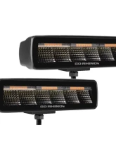 Go Rhino Blackout Combo Series 6" LED Flood Lights Pair with Amber Accent - Black                                     - 750600622FBS - Image 2