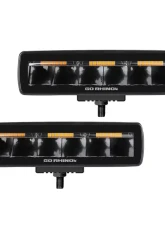 Go Rhino Blackout Combo Series Lights - Pair of Sixline Spot Lights with Amber Accent, Black                                     - 750600622SBS - Image 3