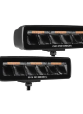 Go Rhino Blackout Combo Series Lights - Pair of Sixline Spot Lights with Amber Accent, Black                                     - 750600622SBS - Image 2