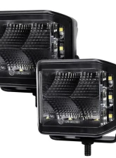 Go Rhino Blackout Series Lights - Pair of 4x3 Cube Sideline Flood Light Kit                                     - 750700321FCS - Image 2