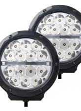 Go Rhino Bright Series 6" Round LED Driving Light Kit - Black, Aluminum Housing, DOT Approved                                     - 750700623DRS - Image 3