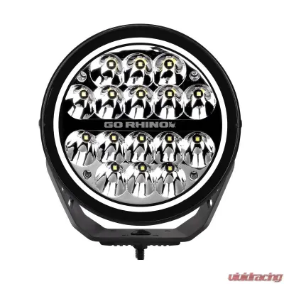 Go Rhino Blackout Series Lights - 7" Maxround LED Driving Light W/ Daytime Running Lights - 750800711DRS