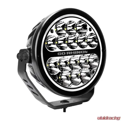 Go Rhino Blackout Series Lights - 7" Maxround LED Driving Light W/ Daytime Running Lights - 750800711DRS