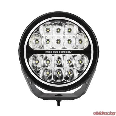 Go Rhino Blackout Series Lights - 7" Maxround LED Spot Light With Daytime Running Light - 750800711SRS