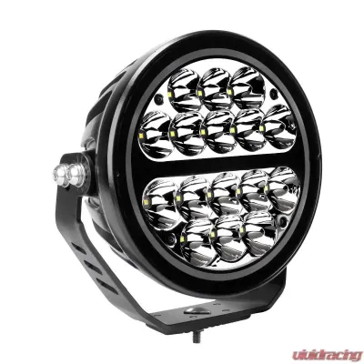 Go Rhino Blackout Series Lights - 7" Maxround LED Spot Light With Daytime Running Light - 750800711SRS