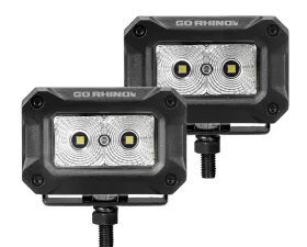 Go Rhino Bright Series Lights - Pair of 3x2 Rectangle Flood Light Kit
