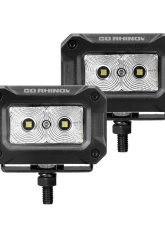 Go Rhino Bright Series Lights - Pair of 3x2 Rectangle Flood Light Kit                                     - 751003023FBS - Image 3