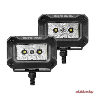 Go Rhino Bright Series Lights - Pair of 3x2 Rectangle Flood Light Kit - 751003023FBS