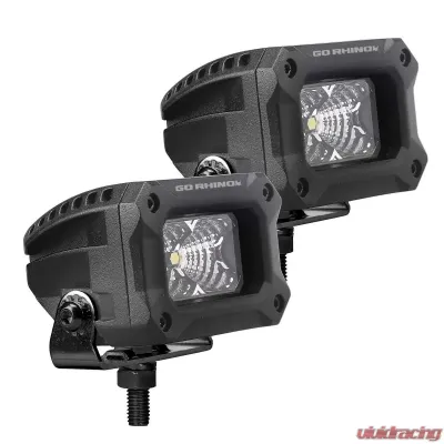 Go Rhino Bright Series Lights - Pair of 3x2 Rectangle Flood Light Kit - 751003023FBS