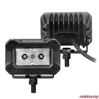 Go Rhino Bright Series Lights - Pair of 3x2 Rectangle Flood Light Kit - 751003023FBS