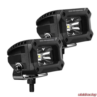 Go Rhino Bright Series 3x2 Rectangle LED Spot Light Kit - Black, Universal Fit, Limited Lifetime Warranty - 751003023SBS