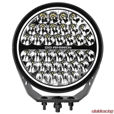 Go Rhino Blackout Series Lights -9" Round Single Spot Light Kit W/Daytime Running Lights - 751700911SRS
