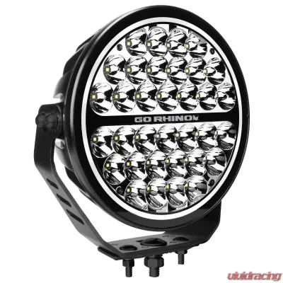 Go Rhino Blackout Series Lights -9" Round Single Spot Light Kit W/Daytime Running Lights - 751700911SRS