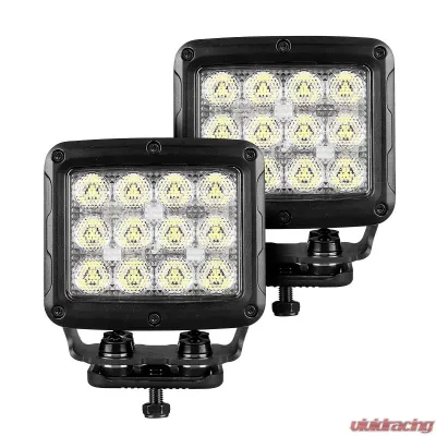 Go Rhino Bright Series Lights - Pair of Square 5" Rectangle LED Spot Light Kit - 751800523FCS