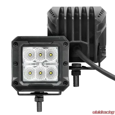 Go Rhino Bright Series 3x3 Cube LED Flood Light Kit - Black, Universal Fitment, 18W - 751803023FCS