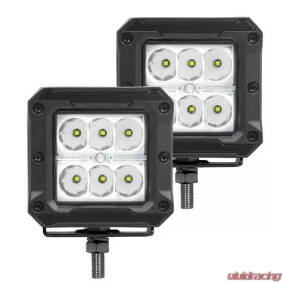 Go Rhino Bright Series 3x3 Cube LED Spot Light Kit - Black - Universal Fit - 18W - 751803023SCS
