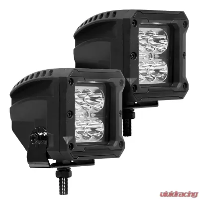 Go Rhino Bright Series 3x3 Cube LED Spot Light Kit - Black - Universal Fit - 18W - 751803023SCS