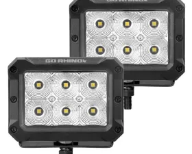 Go Rhino Bright Series Lights - Pair of 4x3 Rectangle Flood Light Kit