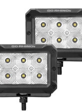 Go Rhino Bright Series Lights - Pair of 4x3 Rectangle Flood Light Kit                                     - 753003023FBS - Image 3