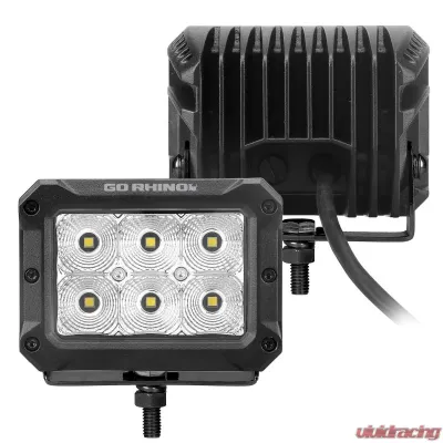 Go Rhino Bright Series Lights - Pair of 4x3 Rectangle Flood Light Kit - 753003023FBS