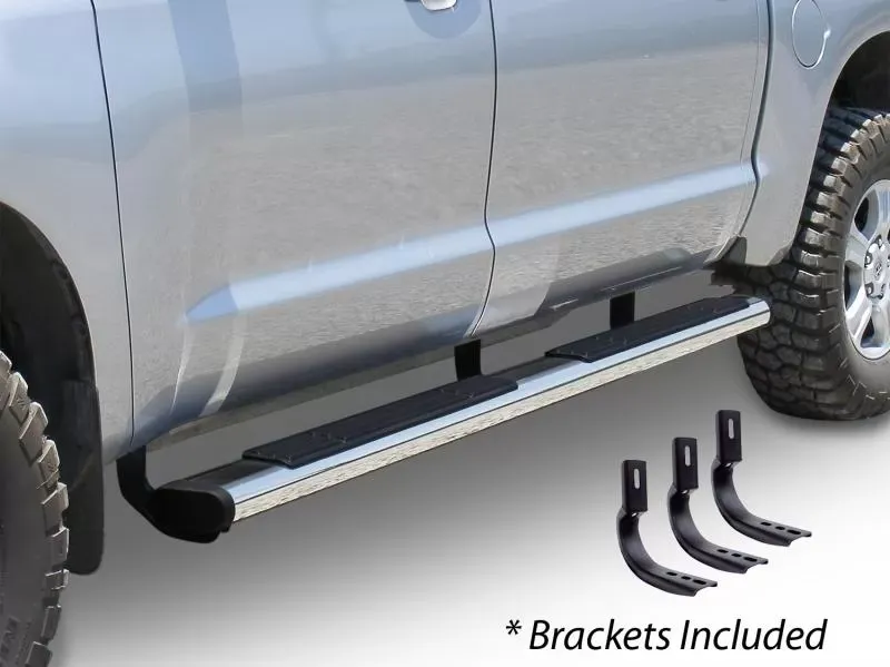 Go Rhino 6" OE Xtreme Stainless SideSteps Kit - 80" Long + 3 Brackets Per Side - 686404580PS