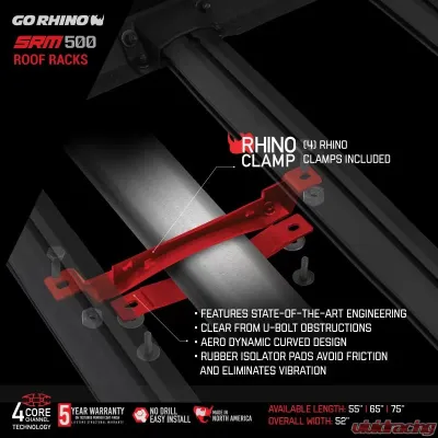 Go Rhino SRM500 Dual Rail Kit for 55" Long x 52" Wide Long Rack - Rails only - 5935051T