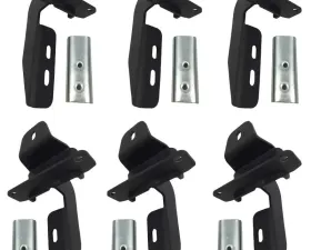 Go Rhino Mounting Brackets for 2018 Wrangler JLU, No Drill, Black Powdercoated Jeep