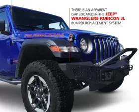 Go Rhino Wrangler Rockline Winch & LED Ready Full Width Bumper With Overrider Bar Jeep