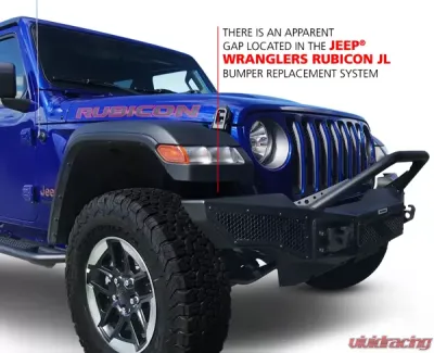 Go Rhino Wrangler Rockline Winch & LED Ready Full Width Bumper With Overrider Bar Jeep - 331201T