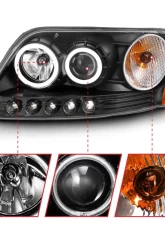 Anzo USA Projector Headlight Set w/Halo Ford 1997-2003                                     - 111097 - Image 3