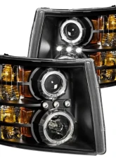 Anzo USA Projector Headlight Set w/Halo Chevrolet Silverado 1500 2007-2013                                     - 111200 - Image 3