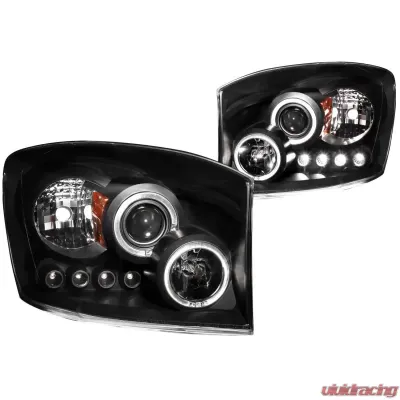 Anzo USA Projector Headlight Set w/Halo Dodge - 111209